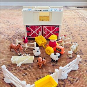 Fisher-Price Farm Playset with Red Barn and Yellow Tractor